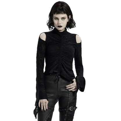 Hollow Cathedral Cutout Flare-Sleeve Top front view