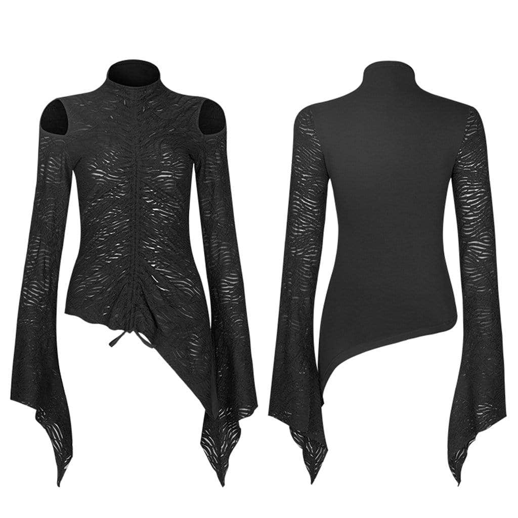 Hollow Cathedral Cutout Flare-Sleeve Top detail view 5