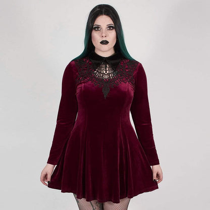 Scarlet Court Collared Velvet Dress 1