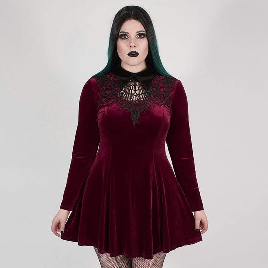 Scarlet Court Collared Velvet Dress 1
