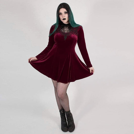 Scarlet Court Collared Velvet Dress 2