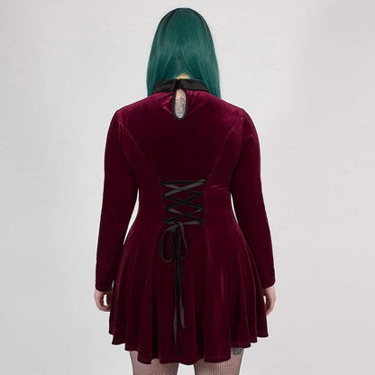 Scarlet Court Collared Velvet Dress 4