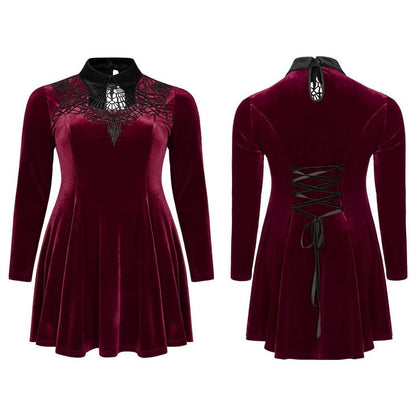 Scarlet Court Collared Velvet Dress 5