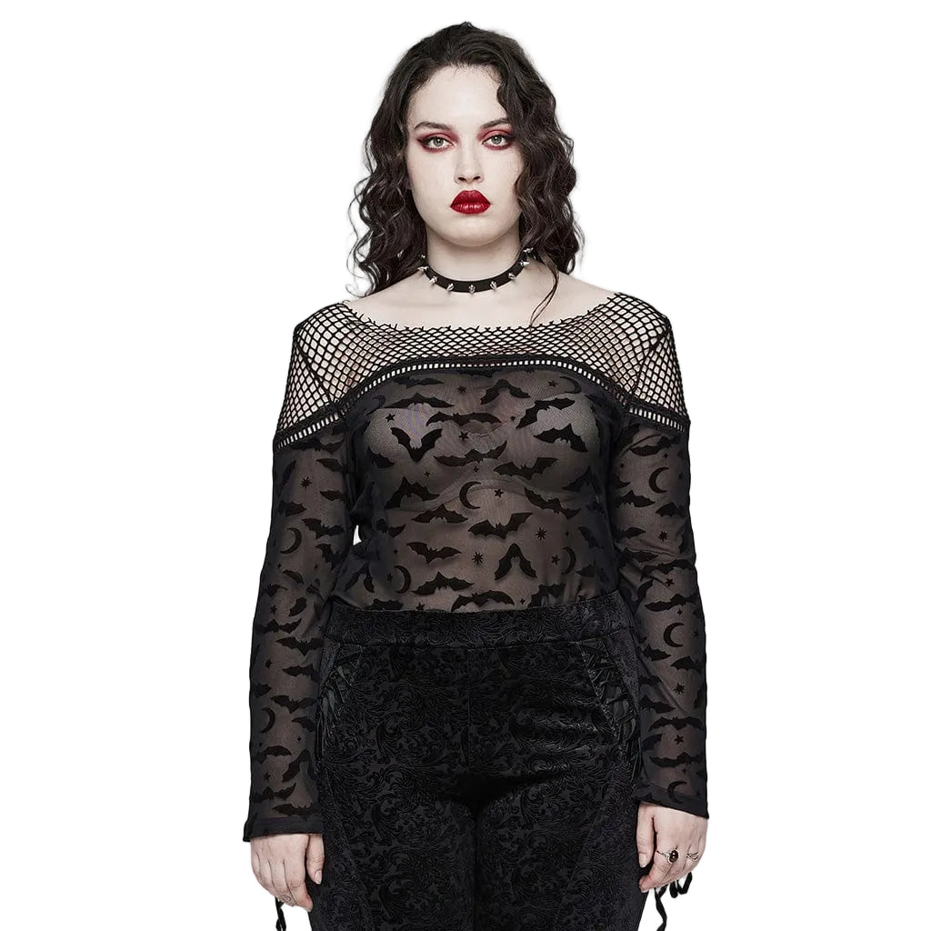 Midnight Swarm Bat Mesh Shirt