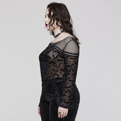 Midnight Swarm Bat Mesh Shirt