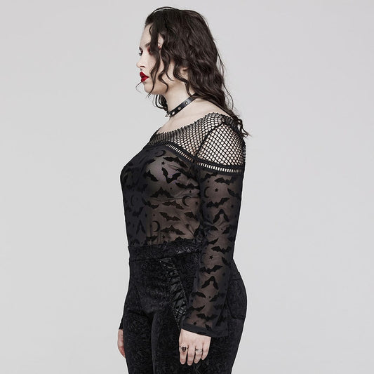 Midnight Swarm Bat Mesh Shirt