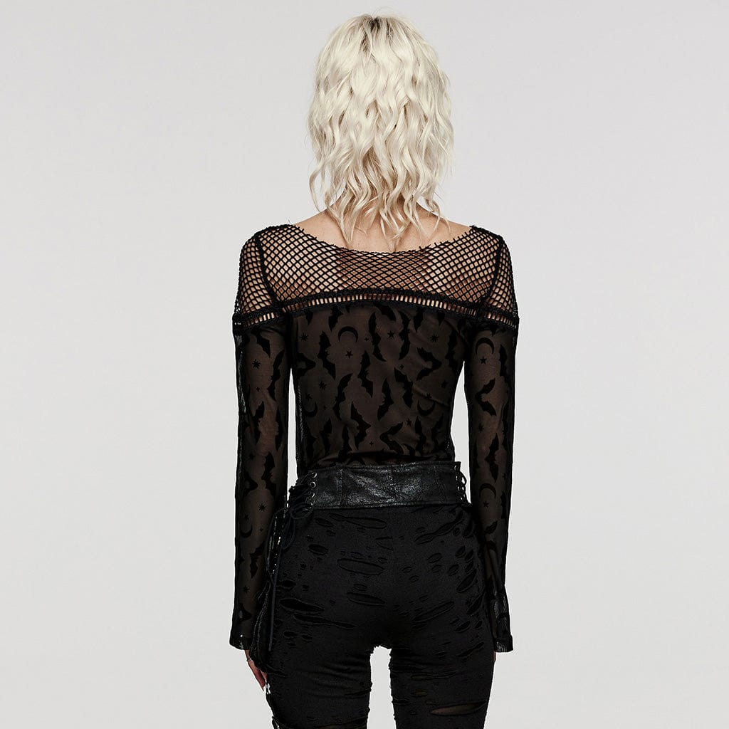 Midnight Swarm Bat Mesh Shirt
