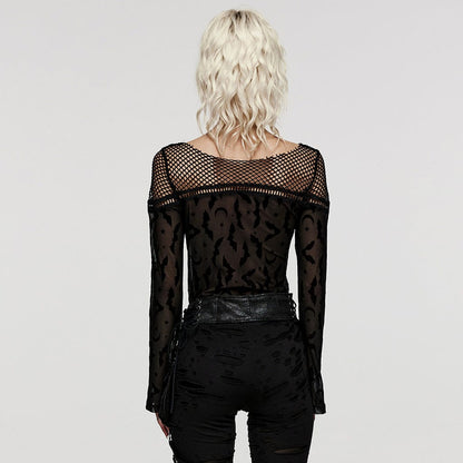 Midnight Swarm Bat Mesh Shirt