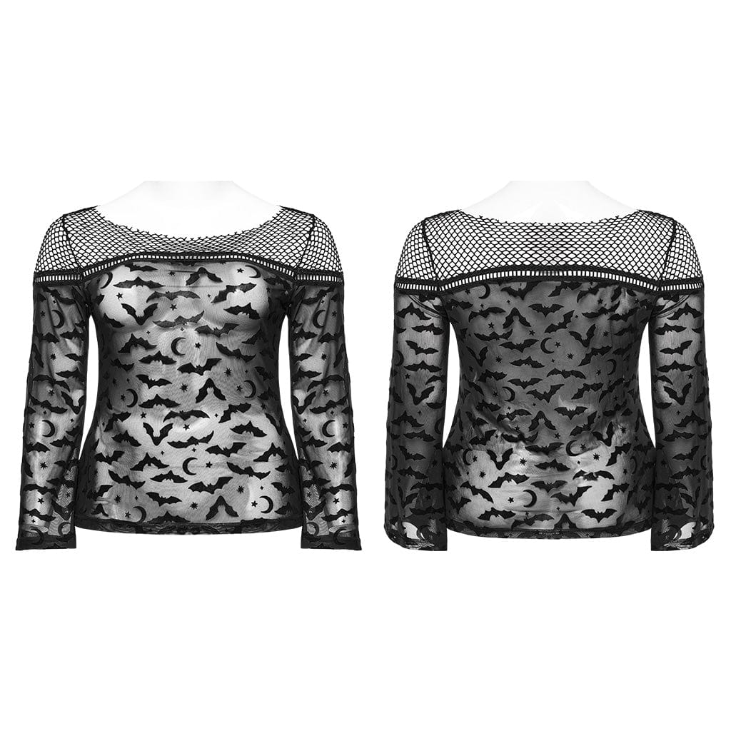 Midnight Swarm Bat Mesh Shirt