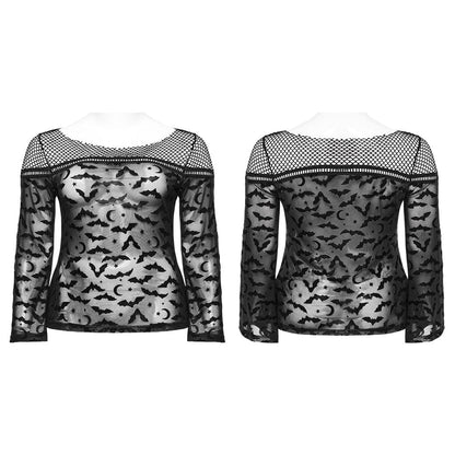 Midnight Swarm Bat Mesh Shirt