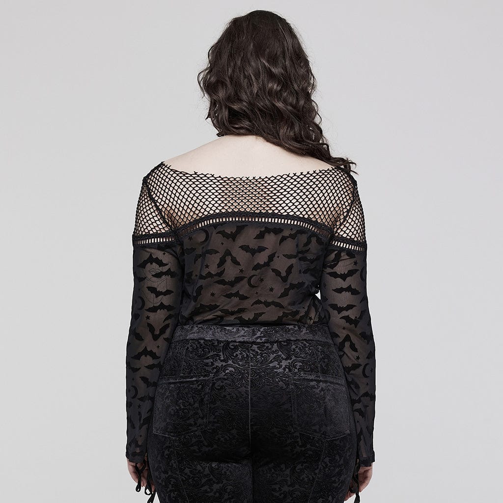 Midnight Swarm Bat Mesh Shirt
