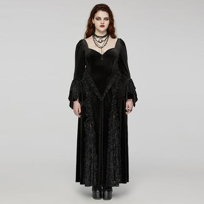 Obsidian Court Embossed Velvet Gown