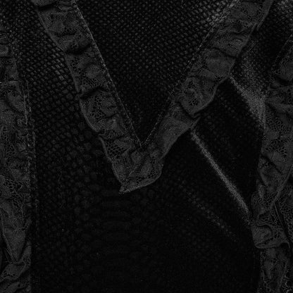 Obsidian Court Embossed Velvet Gown