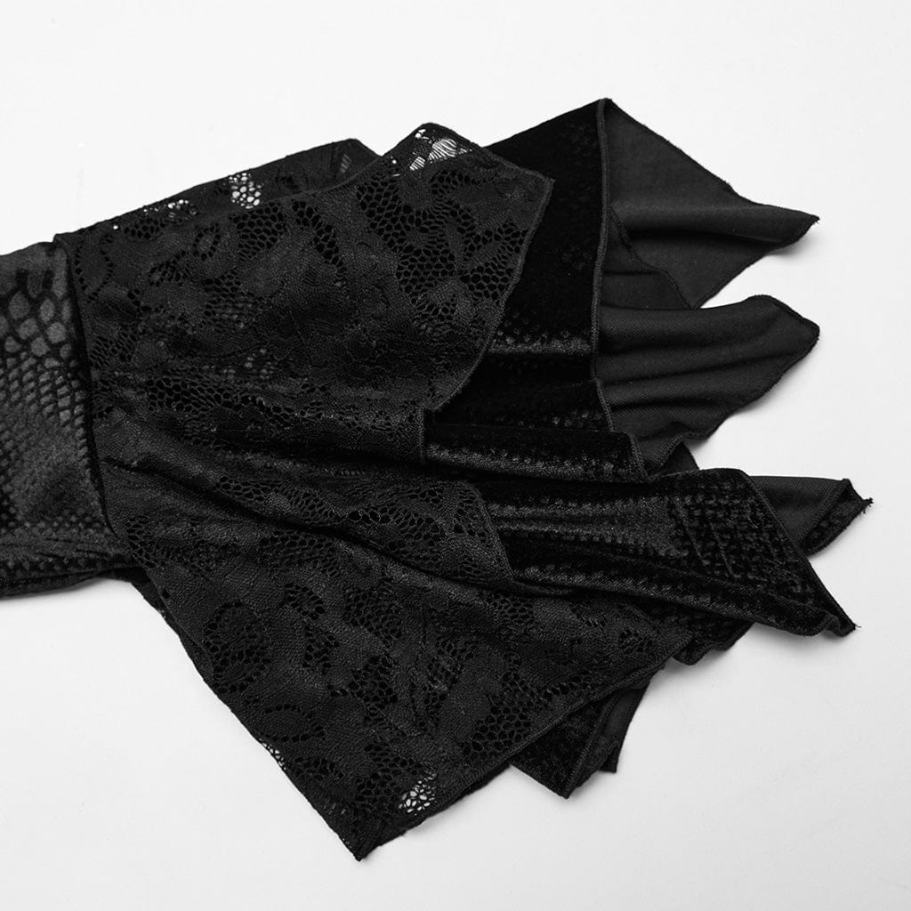Obsidian Court Embossed Velvet Gown