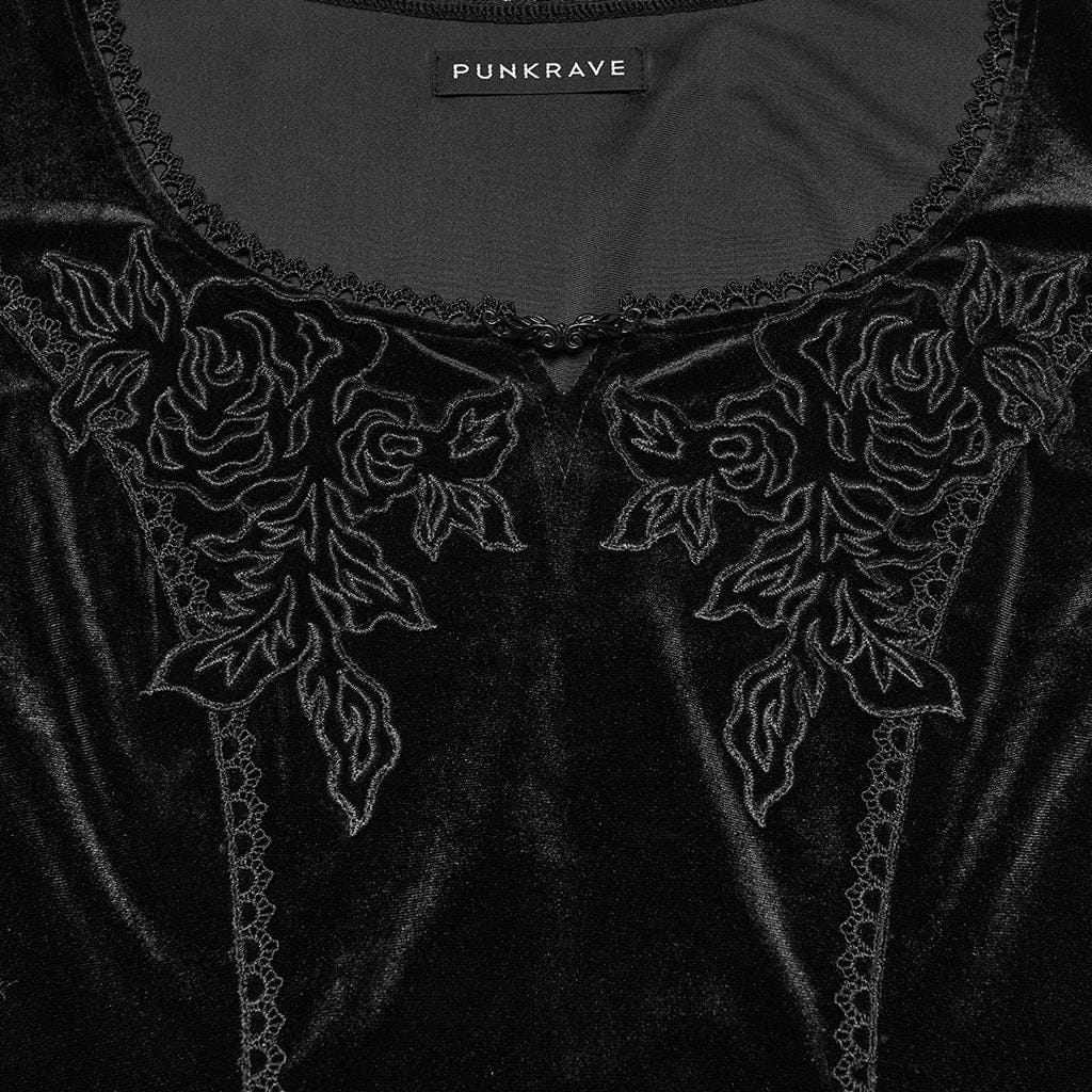 Midnight Herbarium Embroidered Velvet Gown 6