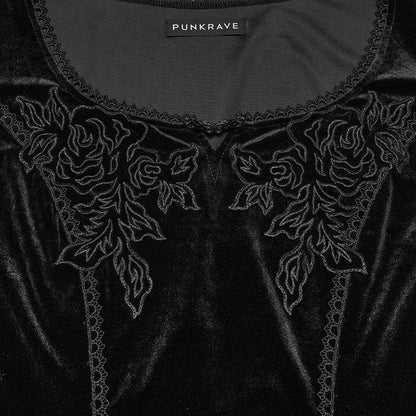 Midnight Herbarium Embroidered Velvet Gown 6