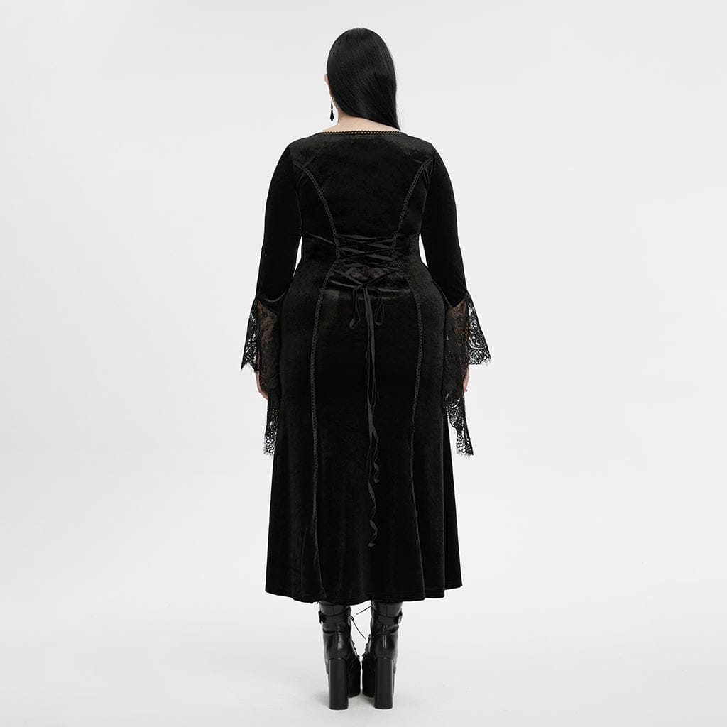 Midnight Herbarium Embroidered Velvet Gown 3