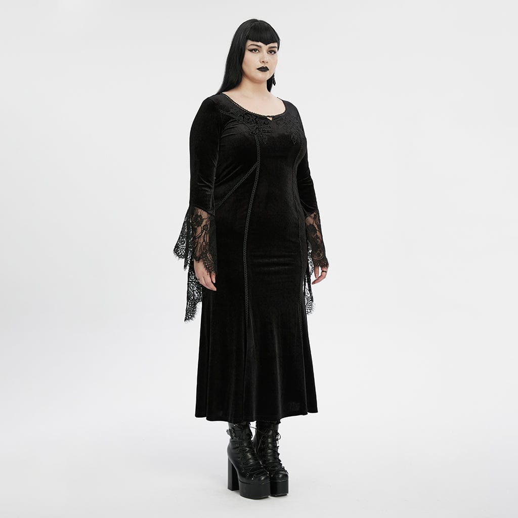 Midnight Herbarium Embroidered Velvet Gown 2