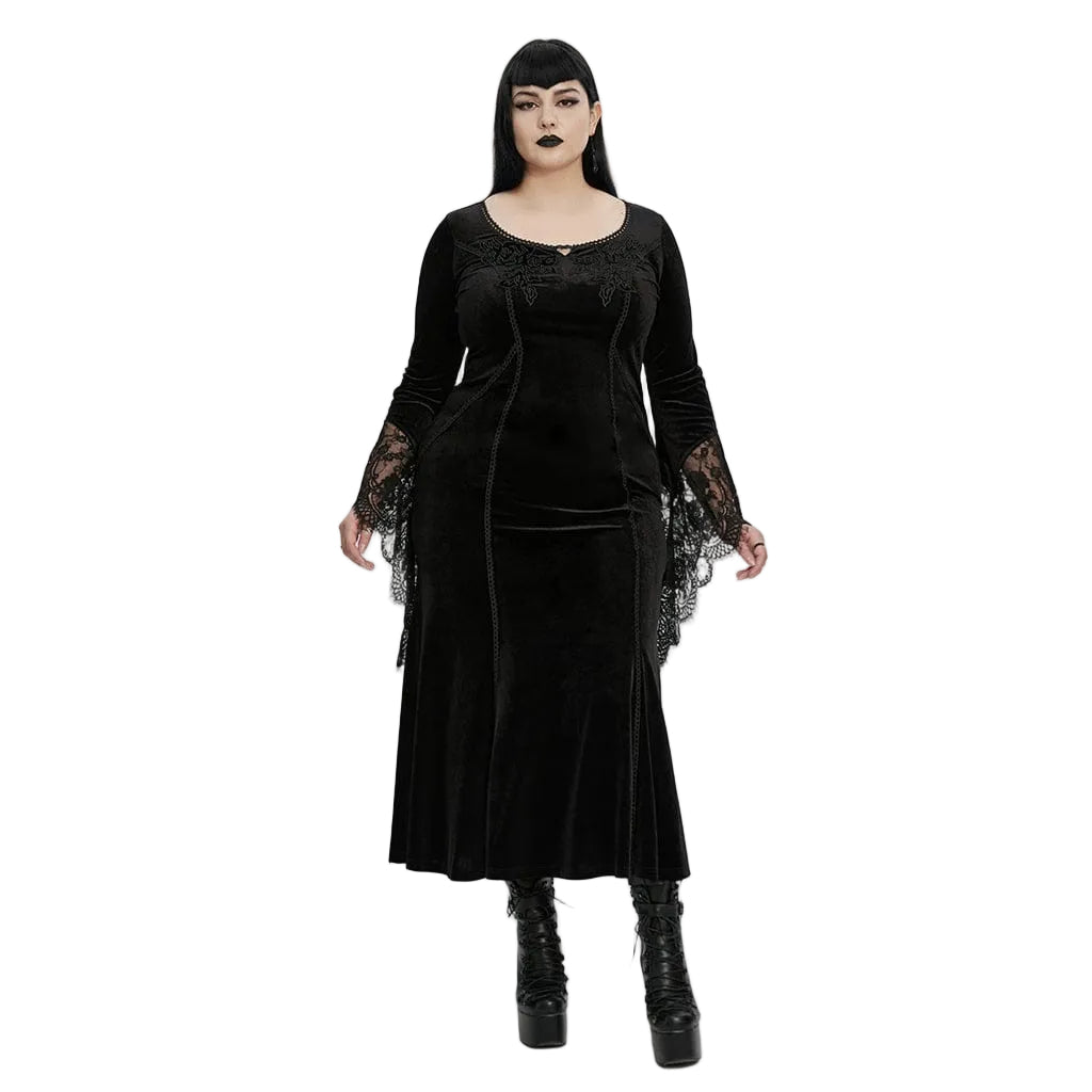 Midnight Herbarium Embroidered Velvet Gown 1