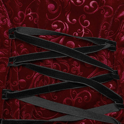 Crimson Velvet Vow Off-Shoulder Gown