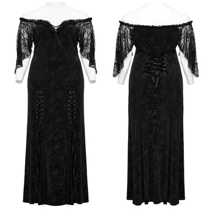 Black Velvet Vow Off-Shoulder Gown