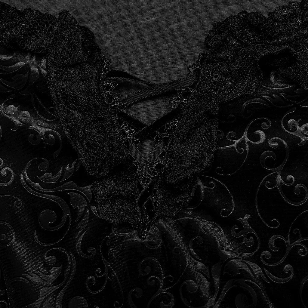 Black Velvet Vow Off-Shoulder Gown