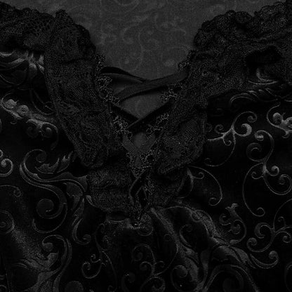 Black Velvet Vow Off-Shoulder Gown
