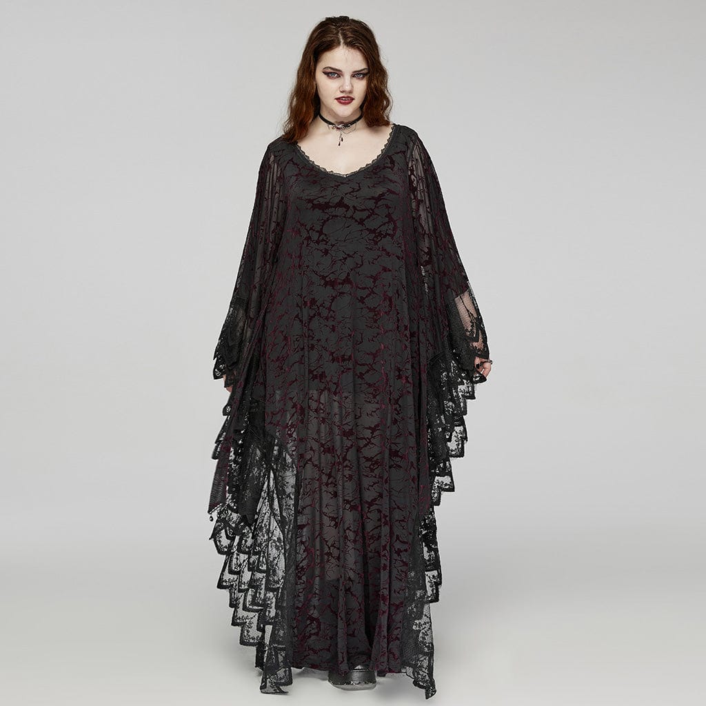Blood Moon Bat-Sleeve Witch Dress