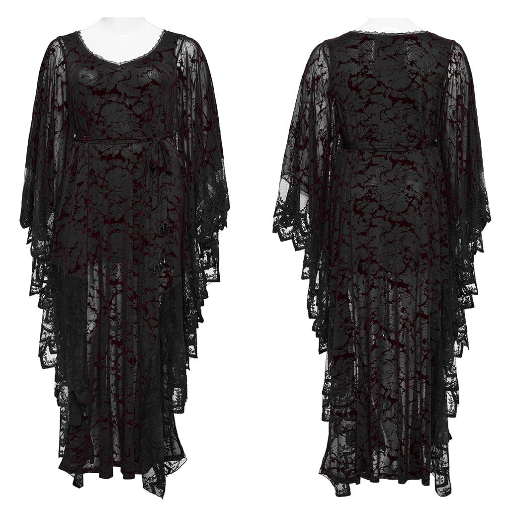 Blood Moon Bat-Sleeve Witch Dress
