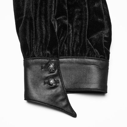 Ombre Crypt Puff-Sleeve Velvet Shirt 7