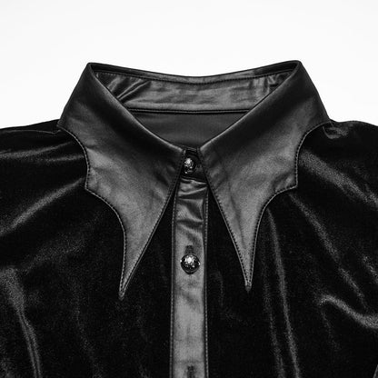 Ombre Crypt Puff-Sleeve Velvet Shirt 6
