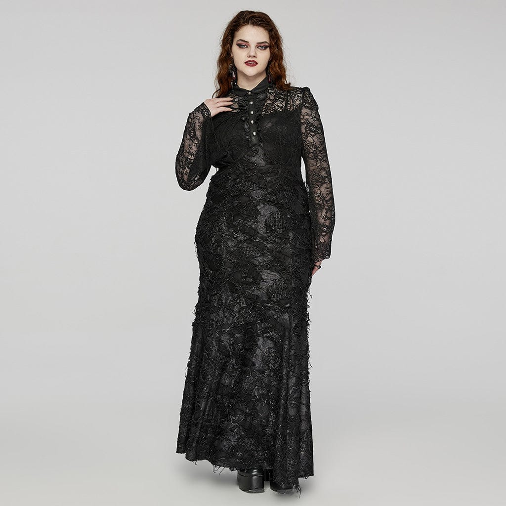 Black Vow Lace-Collar Gown 2