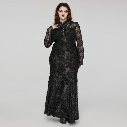 Black Vow Lace-Collar Gown 2