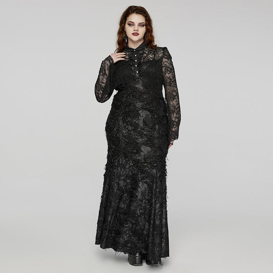 Black Vow Lace-Collar Gown 2