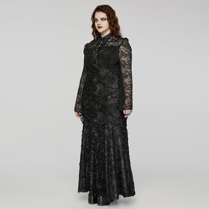 Thorned Chapel Collared Lace Gown