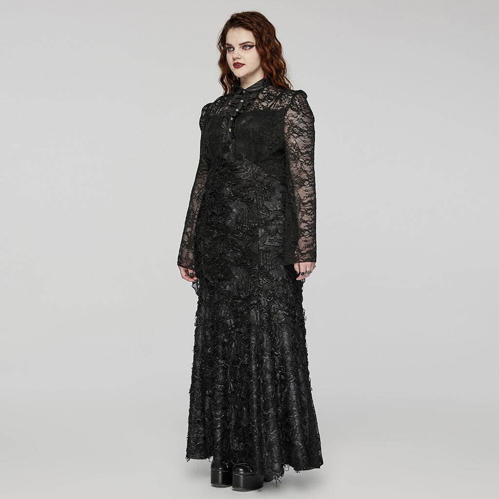 Black Vow Lace-Collar Gown 3