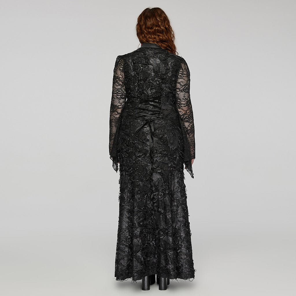 Thorned Chapel Collared Lace Gown