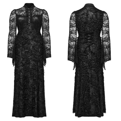 Thorned Chapel Collared Lace Gown