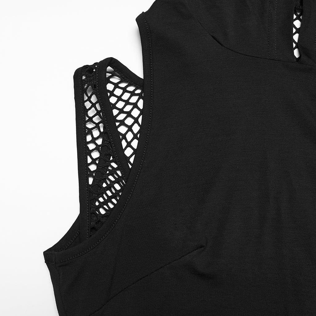 Null Sector Cutout Hooded Tank detail view
