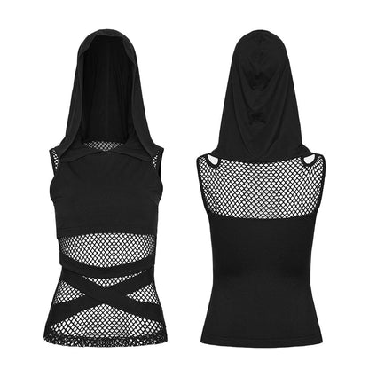 Null Sector Cutout Hooded Tank detail view