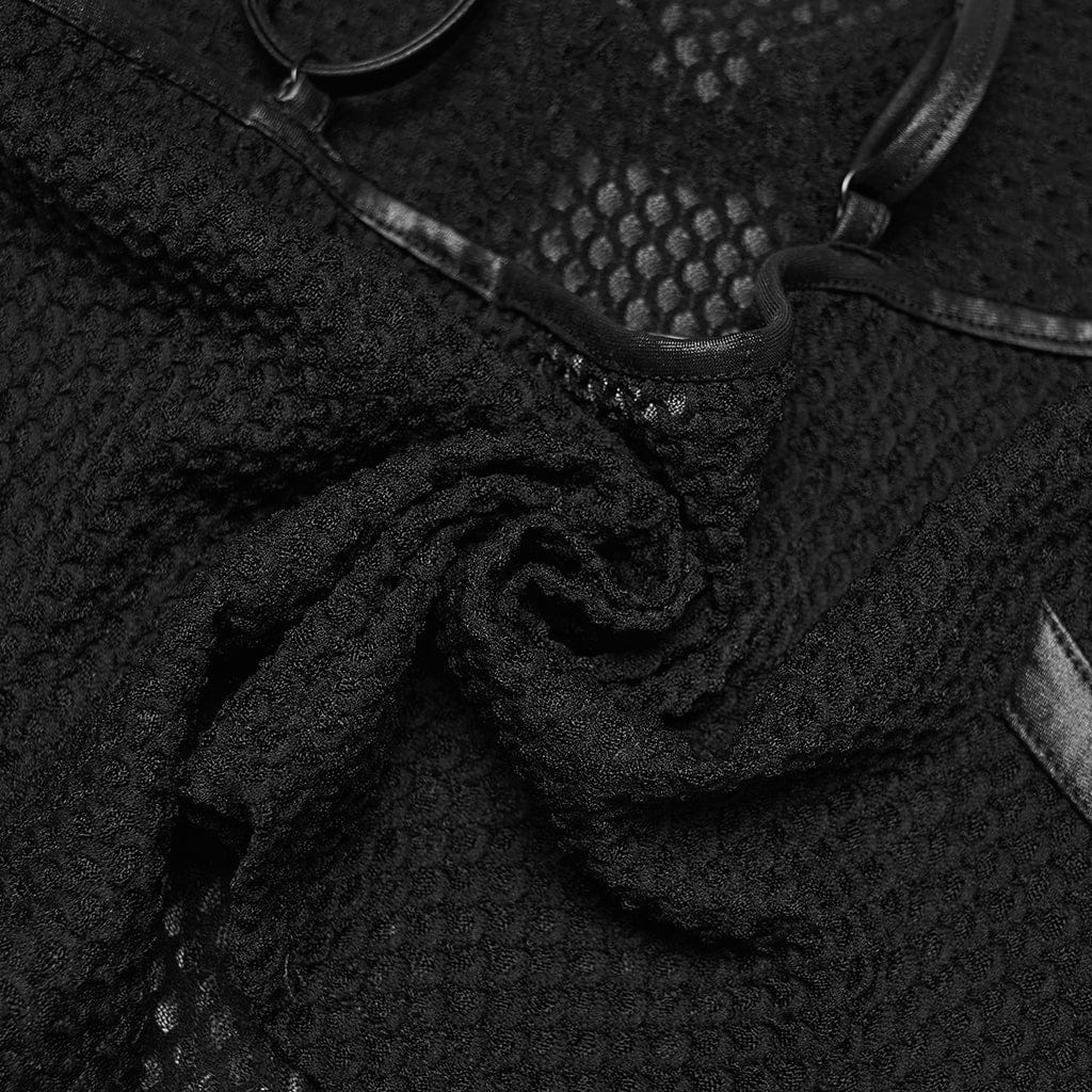 Black Static Patchwork Mesh Bustier detail view 9