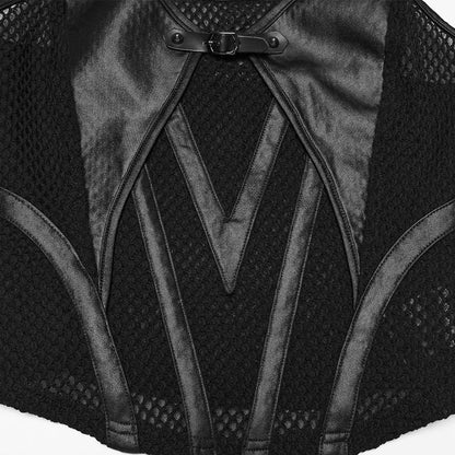 Black Static Patchwork Mesh Bustier detail view 7