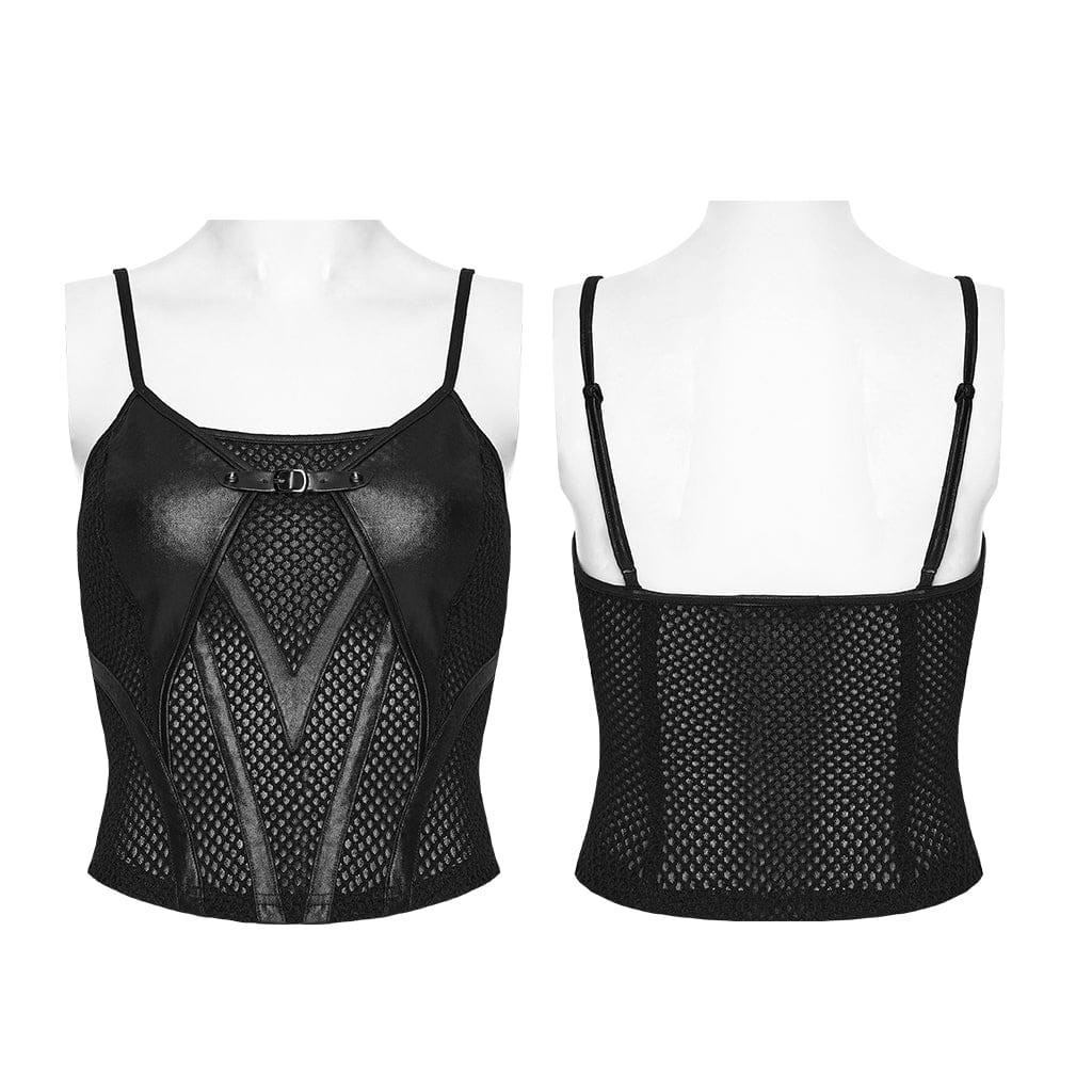 Black Static Patchwork Mesh Bustier detail view 5