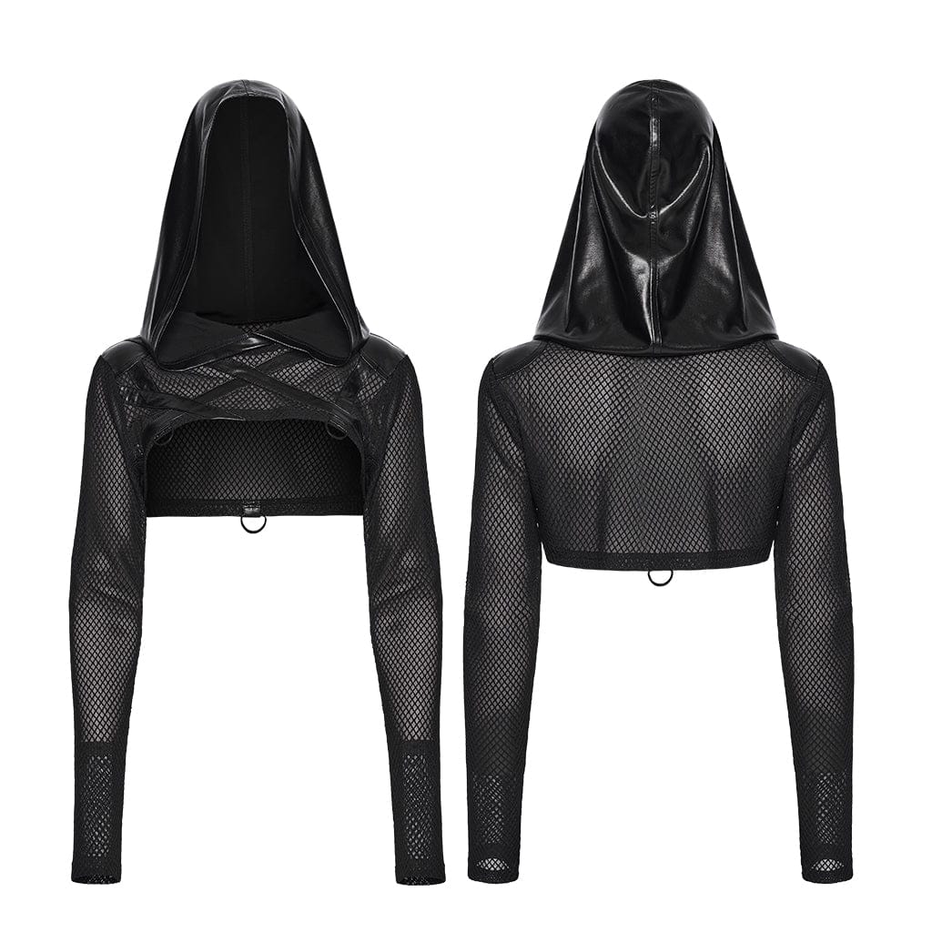 Ghost Signal Sheer Hooded Cape detail view
