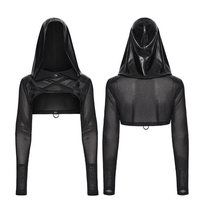 Ghost Signal Sheer Hooded Cape detail view