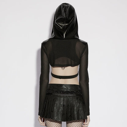 Ghost Signal Sheer Hooded Cape detail view