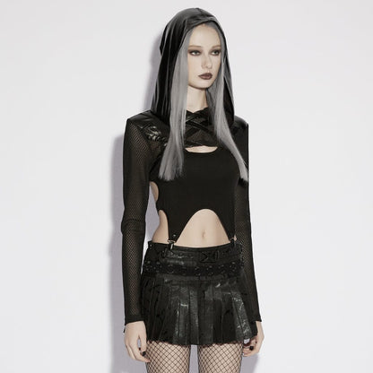 Ghost Signal Sheer Hooded Cape detail view