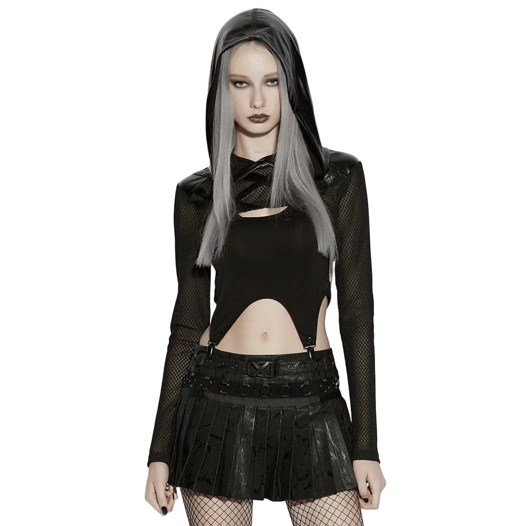 Ghost Signal Sheer Hooded Cape front view