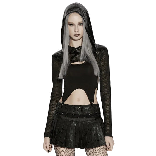 Ghost Signal Sheer Hooded Cape front view