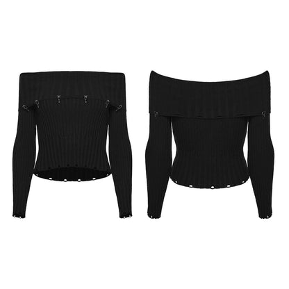 Raven Reliquary Off-Shoulder Sweater detail view 5